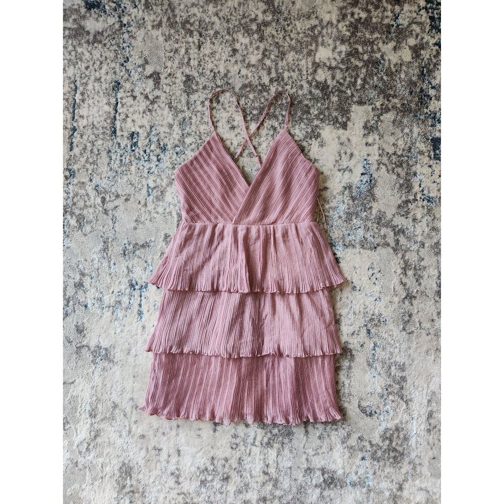 Altar'd State Pink Tiered Mini Dress